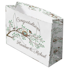 Sacola Para Presentes Grande Primavera de Chá de fraldas