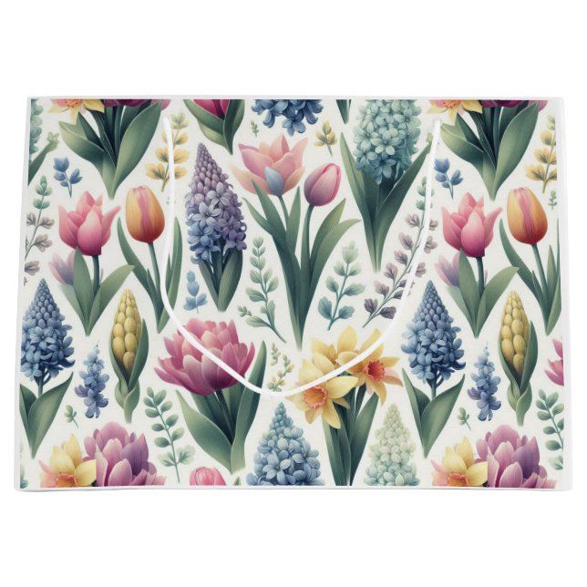 Sacola Para Presentes Grande Primavera no Easter (Frente)