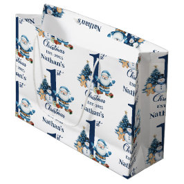 Sacola Para Presentes Grande Primeiro Natal do Blue Boy
