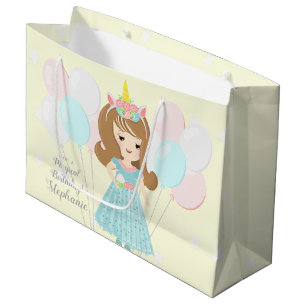 Sacola Para Presentes Grande Princesa Unicorn