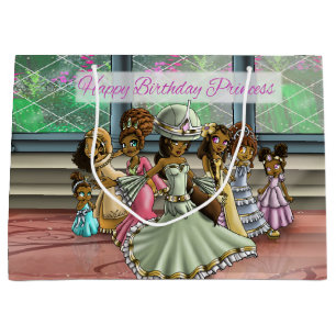 Sacola Para Presentes Grande Princesas Afro-Americanas