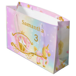 Sacola Para Presentes Grande Princess Unicorn Gift Bag, Samantha 3rd Birthday