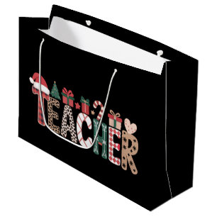 Sacola Para Presentes Grande Professor Natal Vida Ensinar Amor Inspirador