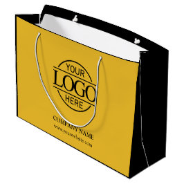 Sacola Para Presentes Grande Promocional de logotipo de empresa amarelo e preto