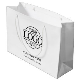 Sacola Para Presentes Grande Promocional de logotipo preto e branco para empres