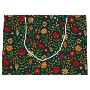 Sacola Para Presentes Grande Protea Floral Block Impressão Millefleur dardos
