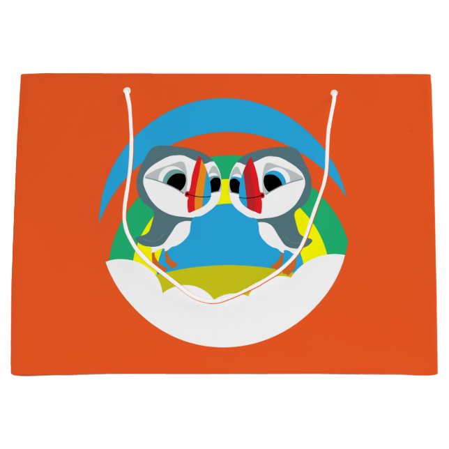 Sacola Para Presentes Grande Puffin Rocks (Frente)