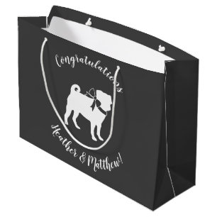 Sacola Para Presentes Grande Pug Chá de fraldas Canina Sexo Neutro