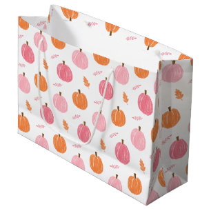 Sacola Para Presentes Grande Pumpkin Cor-de-laranja Cor-de-rosa abandonou o pad
