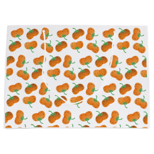 Sacola Para Presentes Grande Pumpkin de outono Padrão de Outono Laranja Verde