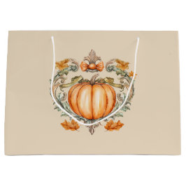 Sacola Para Presentes Grande Pumpkin de queda elegante