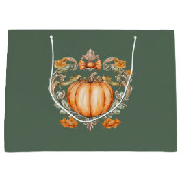 Sacola Para Presentes Grande Pumpkin de queda elegante