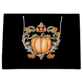 Sacola Para Presentes Grande Pumpkin de queda elegante