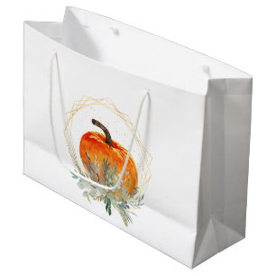 Sacola Para Presentes Grande Pumpkin De Queda Russa Aquarela