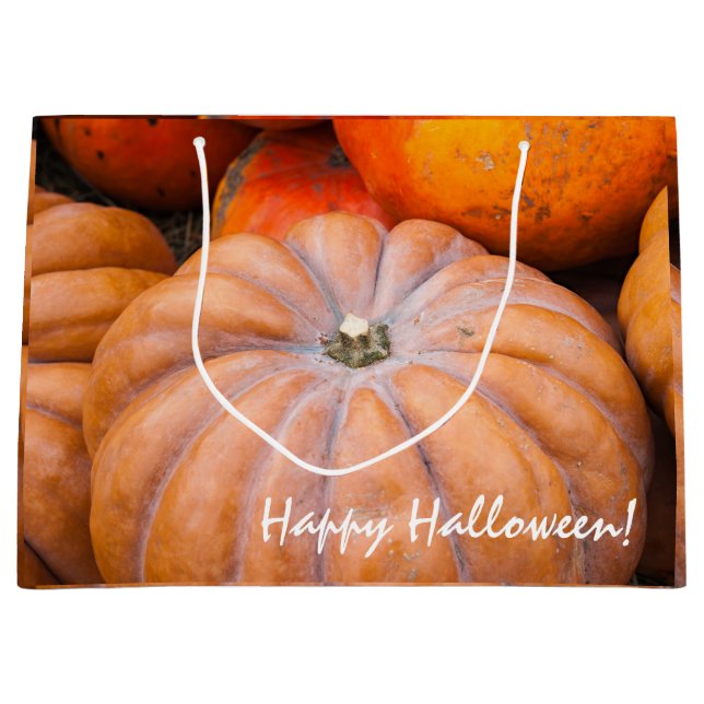 Sacola Para Presentes Grande Pumpkin Season Dois textos (Frente)