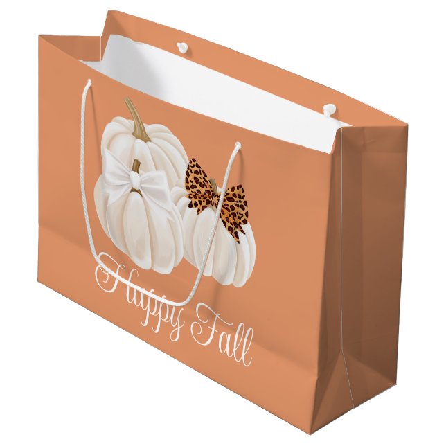 Sacola Para Presentes Grande Pumpkins Fall Pumpkins Bonito Fall Ppard Fall (Frente inclinada)