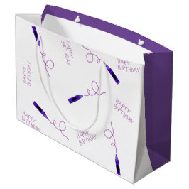 Sacola Para Presentes Grande Purple Crayon