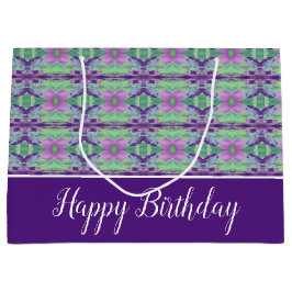 Sacola Para Presentes Grande Purple E Mauve Floral