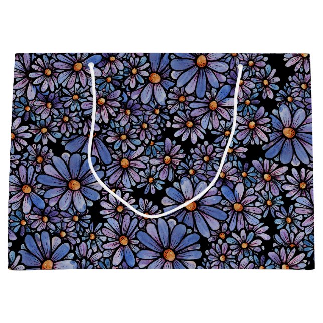 Sacola Para Presentes Grande Púrpura de flor selvagem (Frente)