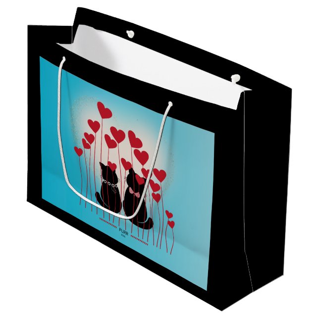 Sacola Para Presentes Grande Purr Love - Gift Bag - Campo Balão (Frente inclinada)