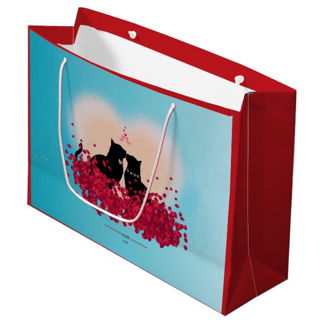 Sacola Para Presentes Grande Purr Love - Kiss Gift Bag (Frente inclinada)