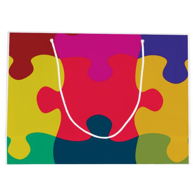Sacola Para Presentes Grande Puzzled (Verso)