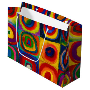 Sacola Para Presentes Grande Quadrados com Círculos, Abstrato, Wassily Kandinsk
