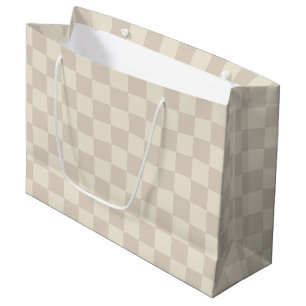 Sacola Para Presentes Grande Quadro de controlo branco claro, castanho e esbran