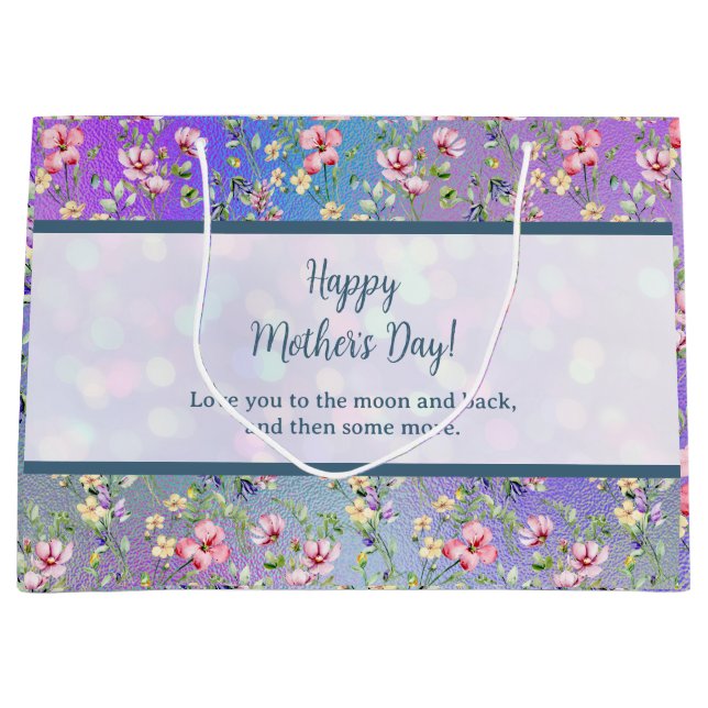 Sacola Para Presentes Grande Quadro Floral Elegante: para Cada Ocasião (Frente)