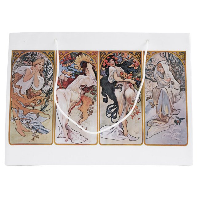 Sacola Para Presentes Grande Quatro Estações, Mucha (Frente)