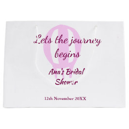 Sacola Para Presentes Grande que a jornada começa chá de noiva adicionar nome p