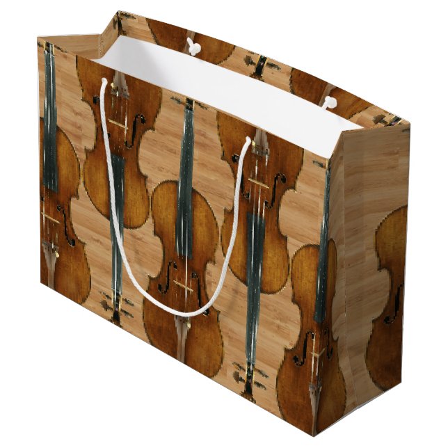 Sacola Para Presentes Grande Quinteto do violino de Stradivari no efeito de (Verso inclinado)