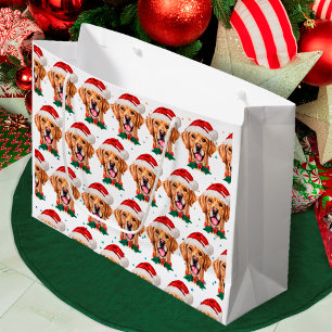 Sacola Para Presentes Grande Raça de Cão Retriever Dourado Natal