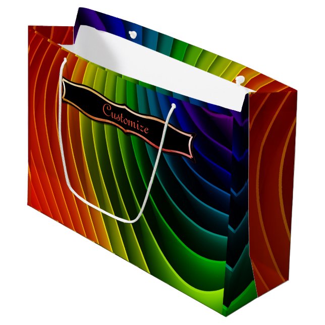 Sacola Para Presentes Grande Rainbow Twist Largre Gift Bag (Frente inclinada)