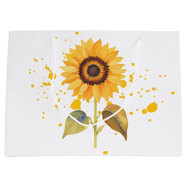 Sacola Para Presentes Grande Rajada de Sol Dourado (Frente)