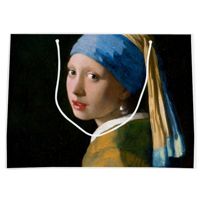 Sacola Para Presentes Grande Rapariga com brinco de pérola, Johannes Vermeer, 1 (Frente)