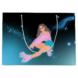 Sacola Para Presentes Grande Rapariga de patinação Comprando sacos para present