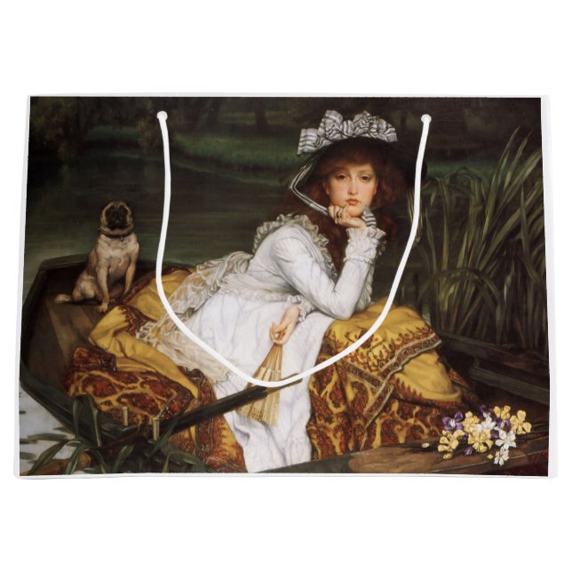 Sacola Para Presentes Grande Rapariga e sua bolsa de presente (Frente)