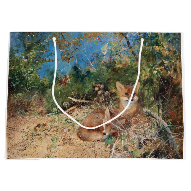 Sacola Para Presentes Grande Raposas, Bruno Liljefors (Frente)