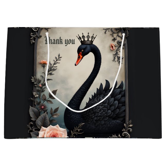 Sacola Para Presentes Grande Rare as a black swan, timeless as true love.  (Frente)
