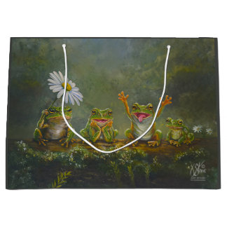 Sacola Para Presentes Grande Rãs "Daisy Day"