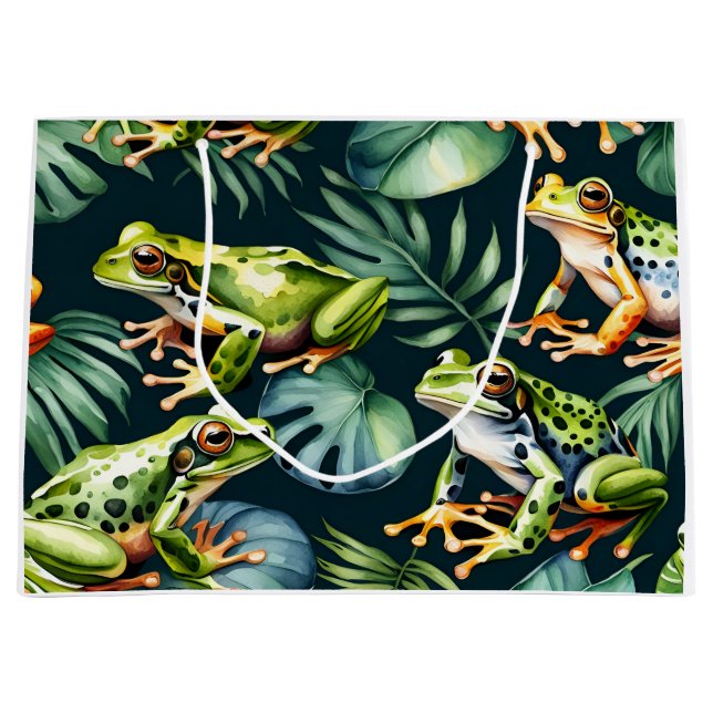 Sacola Para Presentes Grande Rãs Tropicais (Frente)