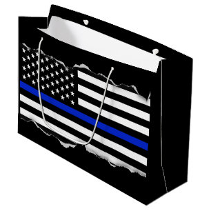 Sacola Para Presentes Grande Rasgado para fora olhe o preto fino da bandeira