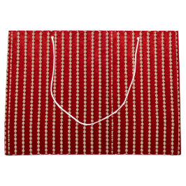 Sacola Para Presentes Grande Red and White Velvet-Look