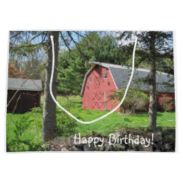 Sacola Para Presentes Grande Red Barn No País