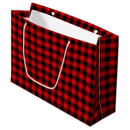 Sacola Para Presentes Grande Red Black Buffalo Lumberjack Check Natal