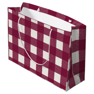 Sacola Para Presentes Grande Red Buffalo Check Xadrez Girly Cute Minimalística