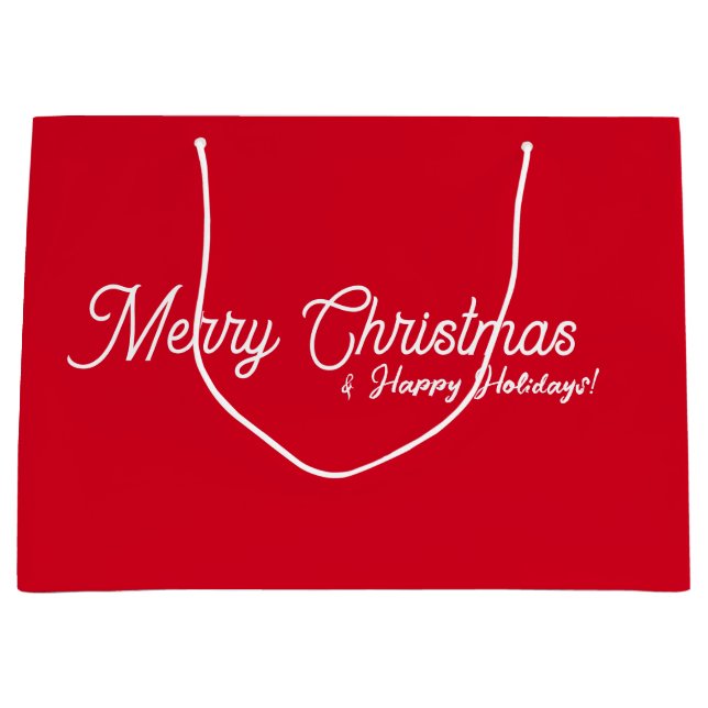 Sacola Para Presentes Grande Red Christmas Gift Bag (Frente)