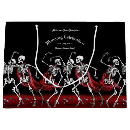 Sacola Para Presentes Grande Red Death Dancing Skeletons Casamento Gótico