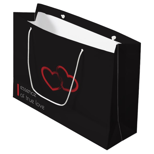 Sacola Para Presentes Grande Red Double Heart Gift Bag (Frente inclinada)